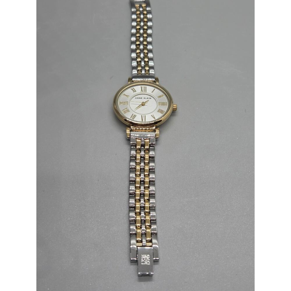 Anne Klein AK/2159 Women Two-Tone Quartz Watch Y121F Works Needs Battery EUC